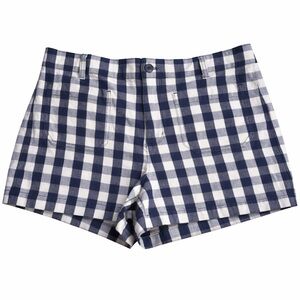 J. Crew Blue & White Gingham Check Flat Front Shorts
